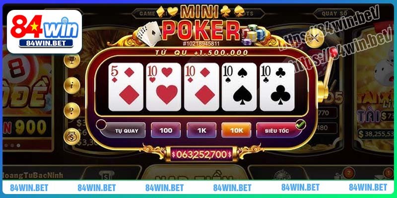 Giải trí kiếm tiền siêu tốc cùng Poker tốc độ cao 84win